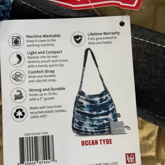 Ocean Tyde Blue and White Bag - Picture 11 of 11